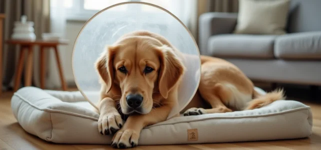 Comment laisser un chien seul après une opération et gérer la collerette efficacement